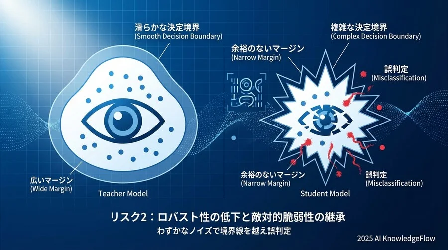 リスク2：ロバスト性の低下と敵対的脆弱性の継承 - Section Image
