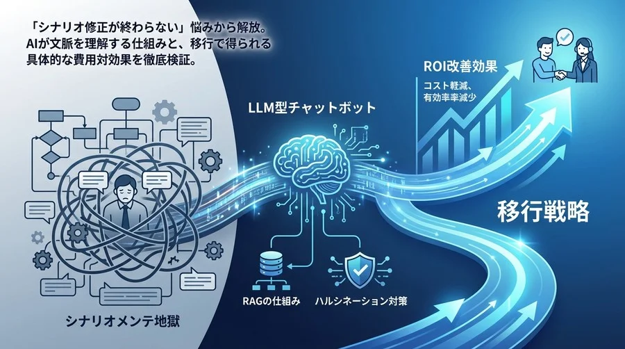 シナリオメンテ地獄からの脱却：LLM型チャットボットが変えるCS対応の費用対効果と移行戦略