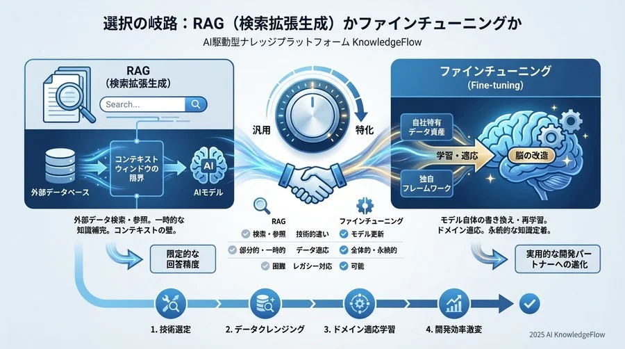 選択の岐路：RAG（検索拡張生成）かファインチューニングか - Section Image