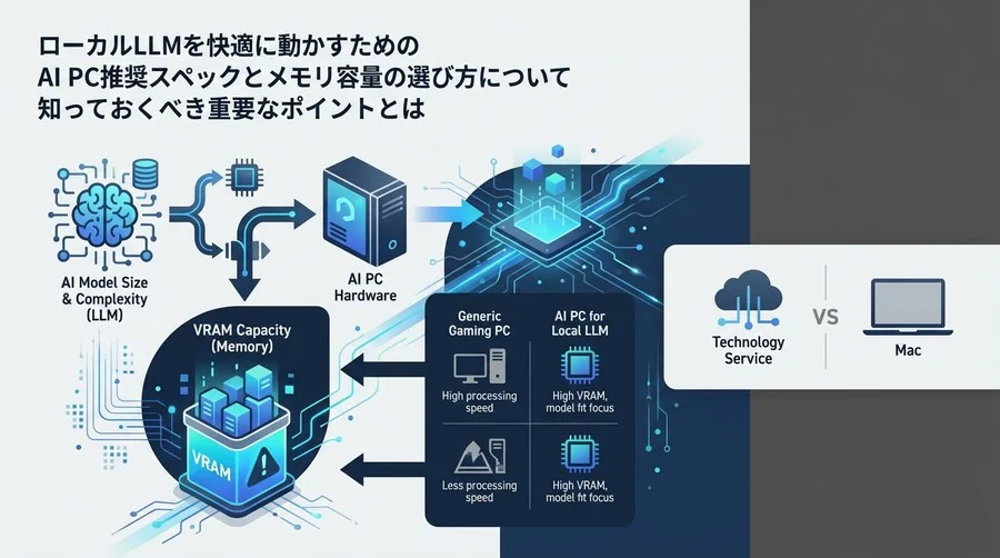ローカルLLM環境構築で失敗しないAI PCスペック選定術：VRAM容量から逆算する最適解