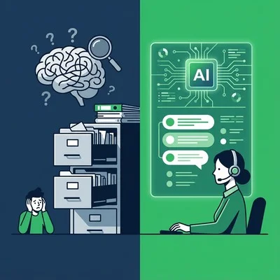 検索ゼロが導く応対革命：リアルタイムAIアシスタントでオペレーターの脳内負荷を解放せよ