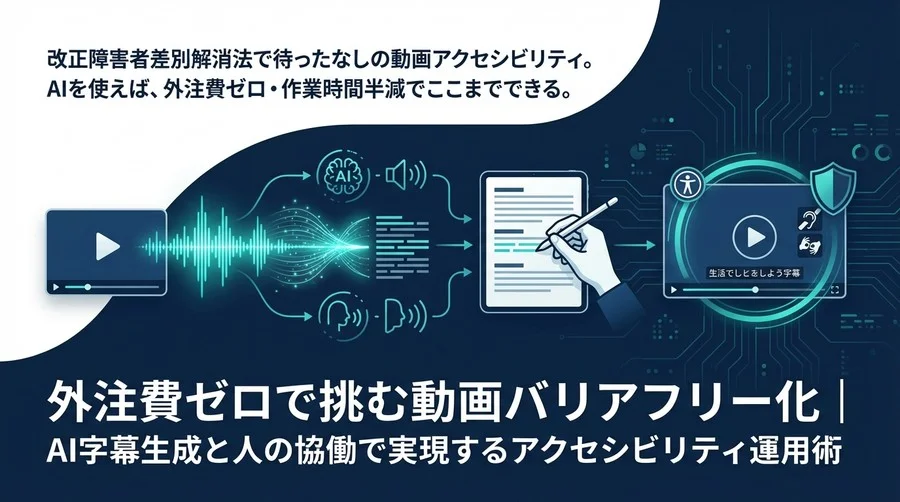 外注費ゼロで挑む動画バリアフリー化｜AI字幕生成と人の協働で実現するアクセシビリティ運用術