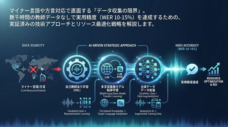 低リソース言語の音声認識：データ不足を技術で補う戦略的アプローチ