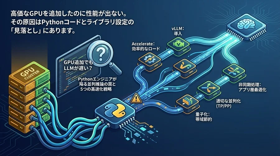 GPU追加でもLLMが遅い？Pythonエンジニアが陥る並列推論の罠と5つの高速化戦略