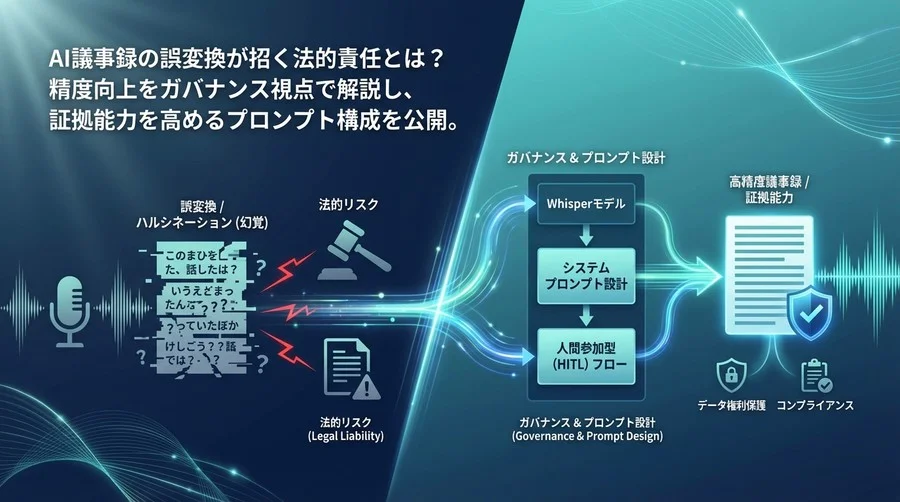 誤変換＝法的責任？AI議事録の証拠能力を高めるWhisperプロンプト設計術