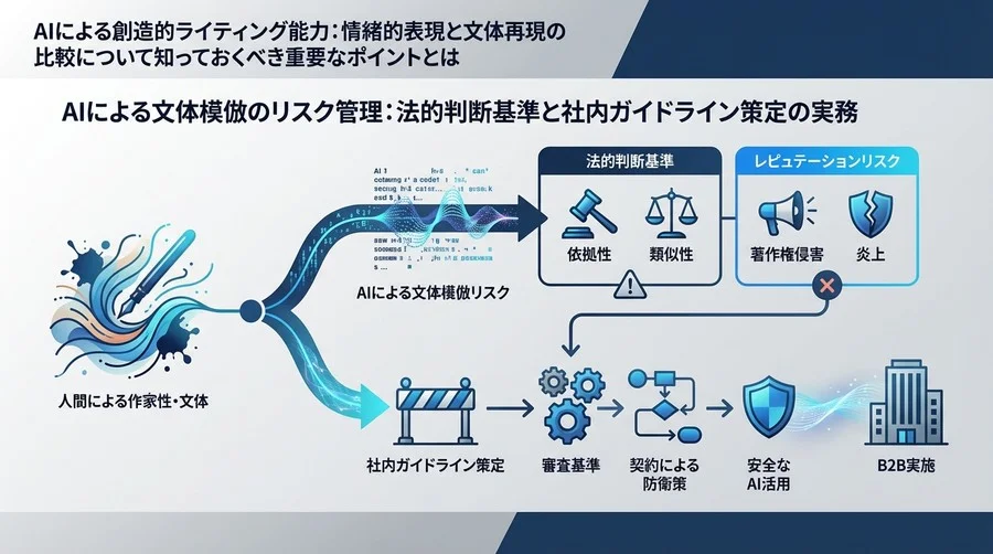 AIによる文体模倣のリスク管理：法的判断基準と社内ガイドライン策定の実務
