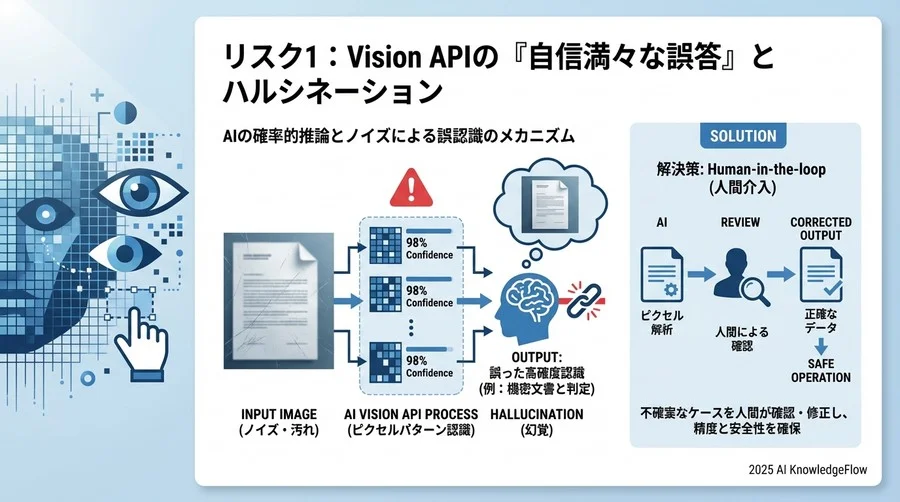 リスク1：【精度・品質】Vision APIの「自信満々な誤答」とハルシネーション - Section Image