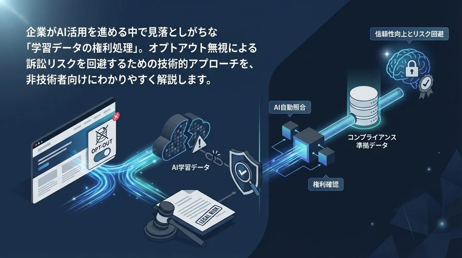 AI学習データの「オプトアウト無視」にどう備える？法的リスクを最小化する自動照合の実践知見