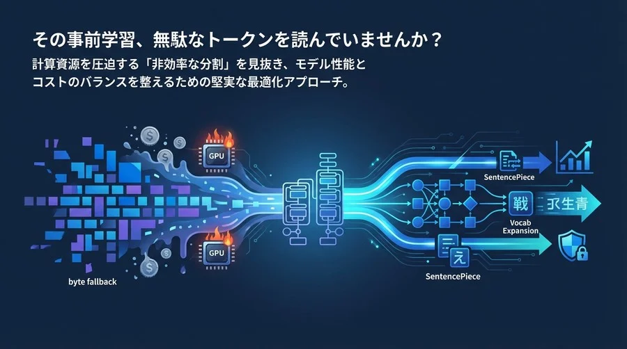 事前学習コストを溶かす「トークン化の罠」：日本語LLM開発のトークナイザー最適化と語彙設計論