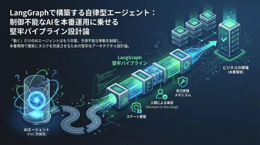 LangGraphで構築する自律型エージェント：制御不能なAIを本番運用に乗せる堅牢パイプライン設計論