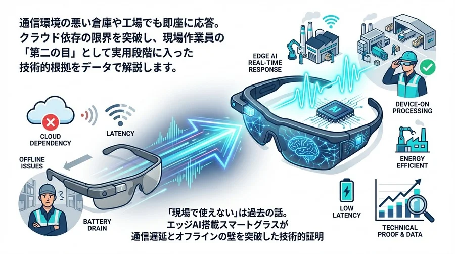 「現場で使えない」は過去の話。エッジAI搭載スマートグラスが通信遅延とオフラインの壁を突破した技術的証明