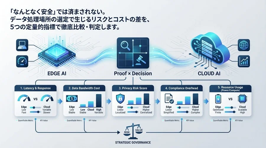 クラウドAI対エッジAI：データプライバシーの「安全神話」を数値で評価する5つの監査指標