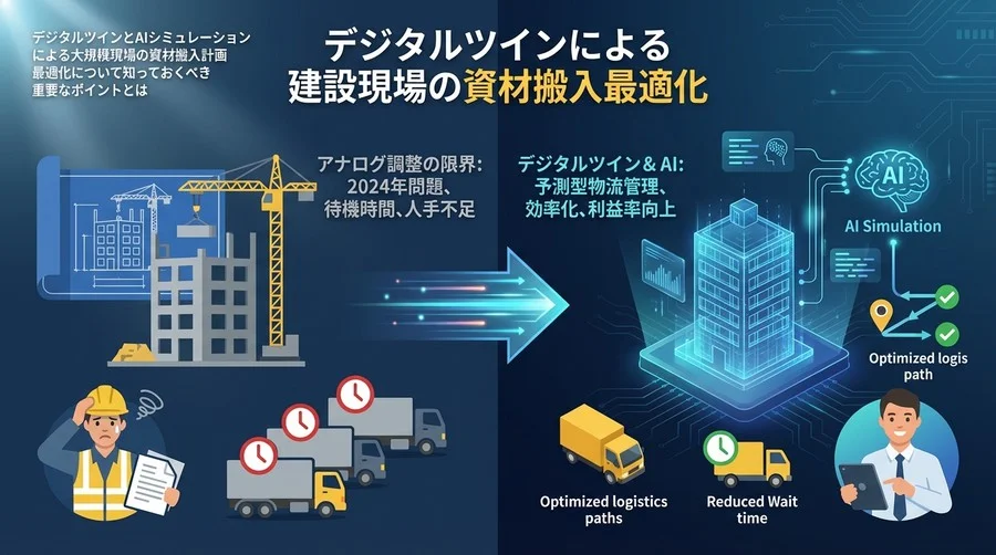 デジタルツインによる建設現場の資材搬入最適化