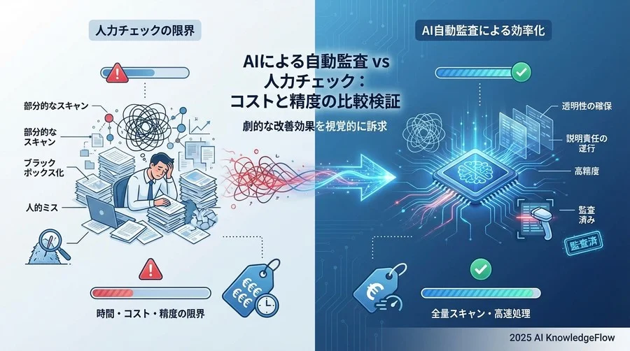 AIによる自動監査 vs 人力チェック：コストと精度の比較検証 - Section Image