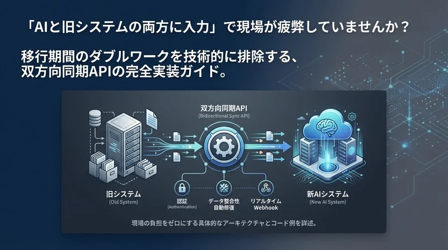 現場を疲弊させない移行戦略：新旧システム双方向同期APIの実装仕様書