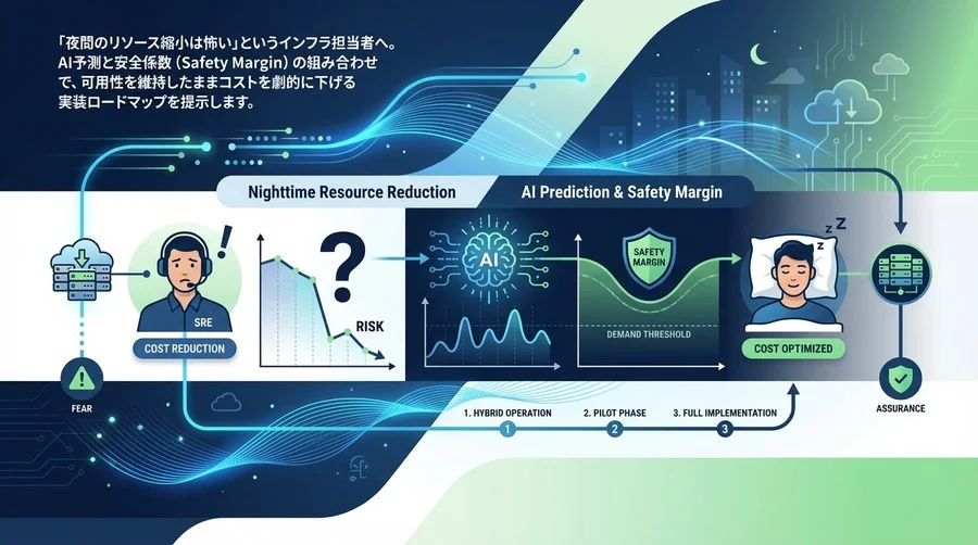 「夜間のリソース削減が怖い」SREへ。AI予測×安全係数で実現する、枕を高くして眠るためのコスト最適化ロードマップ
