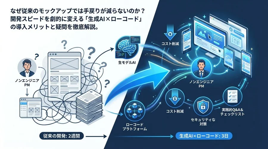 非エンジニアPM必見！生成AI×ローコードでプロトタイプ開発を「2週間→3日」に短縮する実践的メカニズム解説