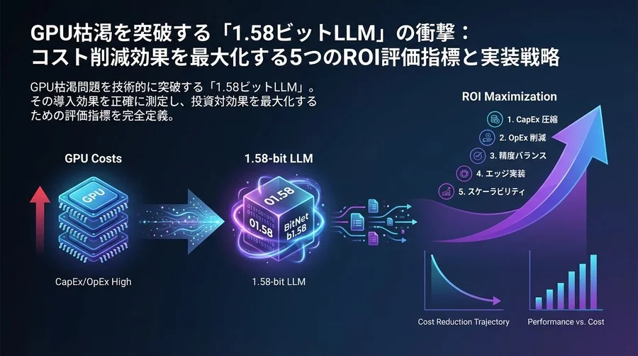 GPU枯渇を突破する「1.58ビットLLM」の衝撃：コスト削減効果を最大化する5つのROI評価指標と実装戦略