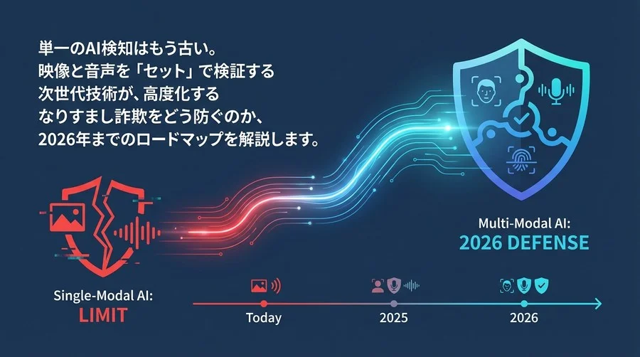 「画像だけ」の検知はもう限界？マルチモーダルAIが実現する2026年のなりすまし完全防御ロードマップ