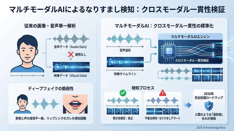 【トレンド予測①】人間のような「違和感」の検知：マルチモーダル検証の標準化 - Section Image