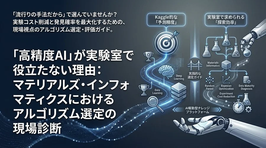 「高精度AI」が実験室で役立たない理由：マテリアルズ・インフォマティクスにおけるアルゴリズム選定の現場診断