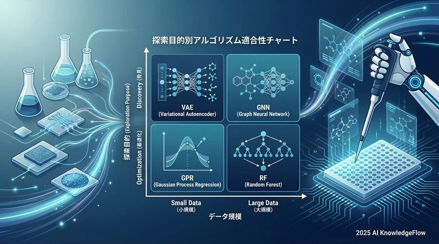 探索目的別アルゴリズム適合性チャート：4つの象限で判定 - Section Image