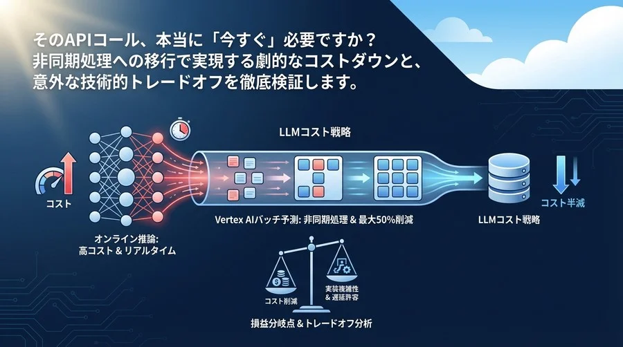 Vertex AIバッチ予測で実現するLLMコスト半減戦略と非同期処理の損益分岐点