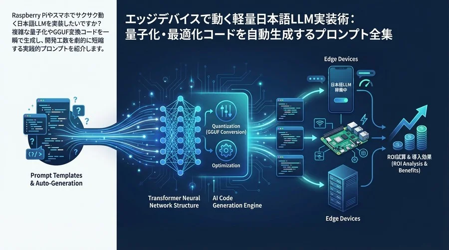 エッジデバイスで動く軽量日本語LLM実装術：量子化・最適化コードを自動生成するプロンプト全集