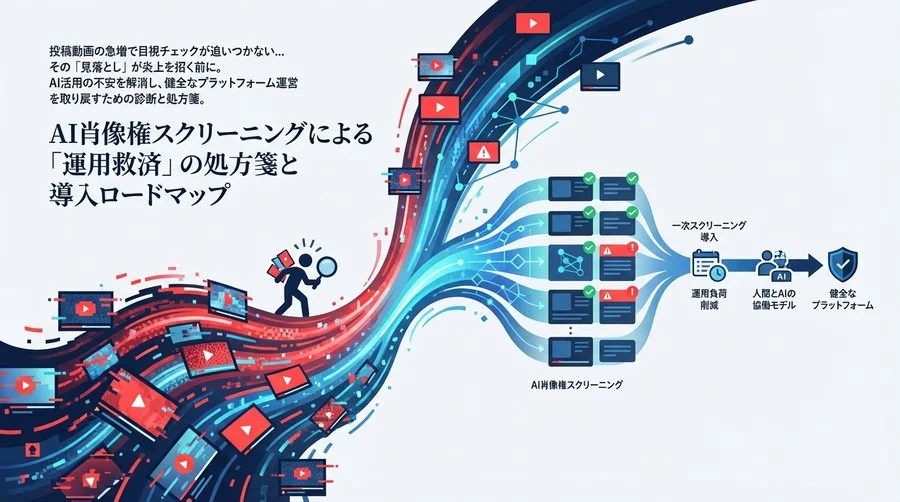 動画投稿の波に溺れる前に。AI肖像権スクリーニングによる「運用救済」の処方箋と導入ロードマップ