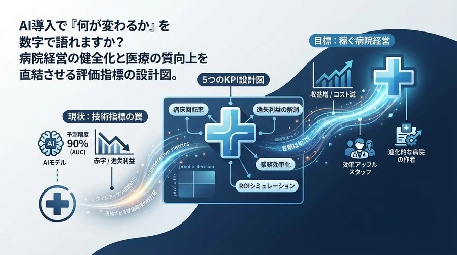 予測精度90%でも赤字？再入院リスクAIを「稼ぐ病院経営」に変える5つのKPI設計図