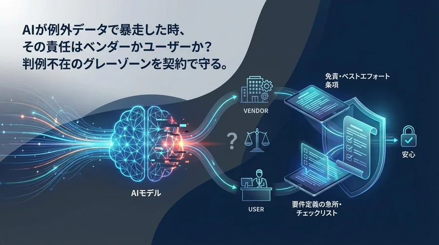 AIの「想定外」を契約で守るには？例外データ起因の法的責任と要件定義の急所