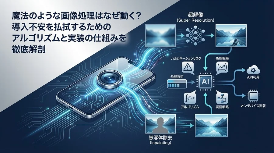 【徹底解剖】スマホカメラの生成AI画像処理：超解像と被写体除去のアルゴリズムから実装戦略まで