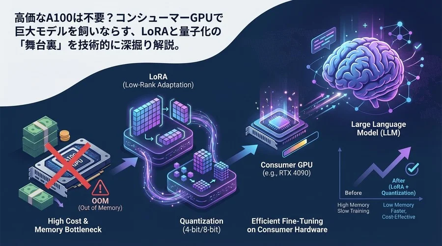 A100不要！コンシューマーGPUでLLMを飼いならすLoRAと量子化の内部構造解剖