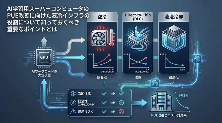 AIスパコンの熱限界を突破する：液冷インフラ導入によるPUE改善とコスト対効果の徹底検証