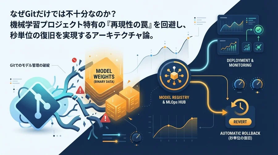 Git依存のAI開発はなぜ危険か？重みのバージョン管理と自動ロールバック設計論