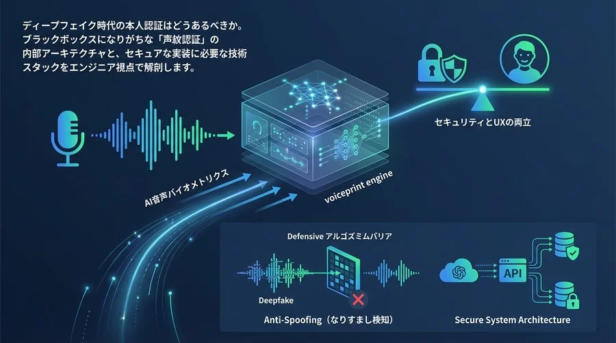 ディープフェイク時代のAI音声バイオメトリクス：セキュアな認証システム構築の技術アーキテクチャ