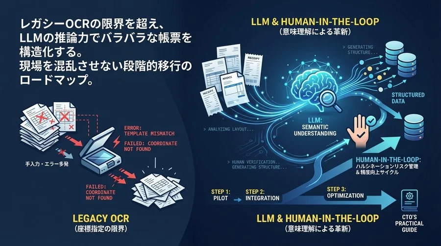 非定型帳票OCRの限界突破：LLMとレイアウト解析で実現する「人間中心」のデータ構造化移行ガイド