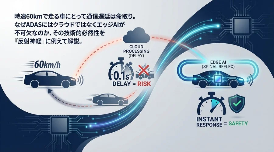 時速60kmの生死を分ける0.1秒：ADASになぜ「脊髄反射」としてのエッジAIが不可欠なのか