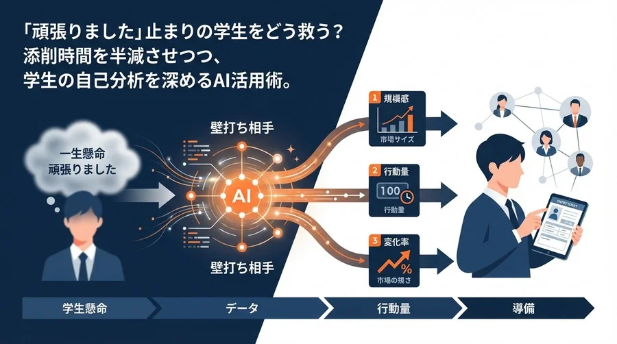 ガクチカ指導のAI革命：学生の「抽象的な頑張り」を数値化する3段階メソッド