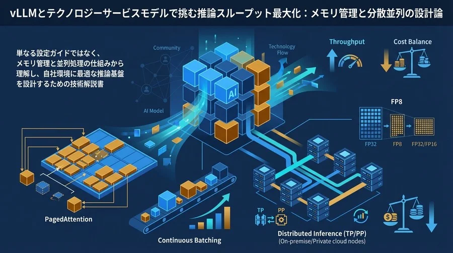 vLLMとLlamaモデルで挑む推論スループット最大化：メモリ管理と分散並列の設計論