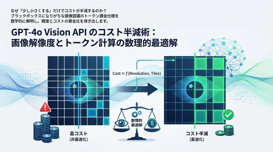 ChatGPT Vision APIのコスト半減術：画像解像度とトークン計算の数理的最適解