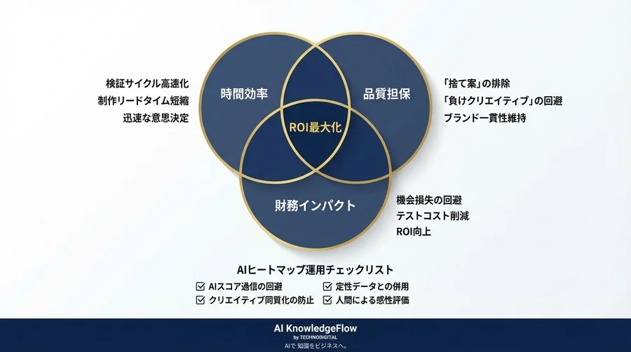 公開前のLP品質保証：AIヒートマップによる「負けない」クリエイティブ選定とROI最大化の財務モデル - Conclusion Image