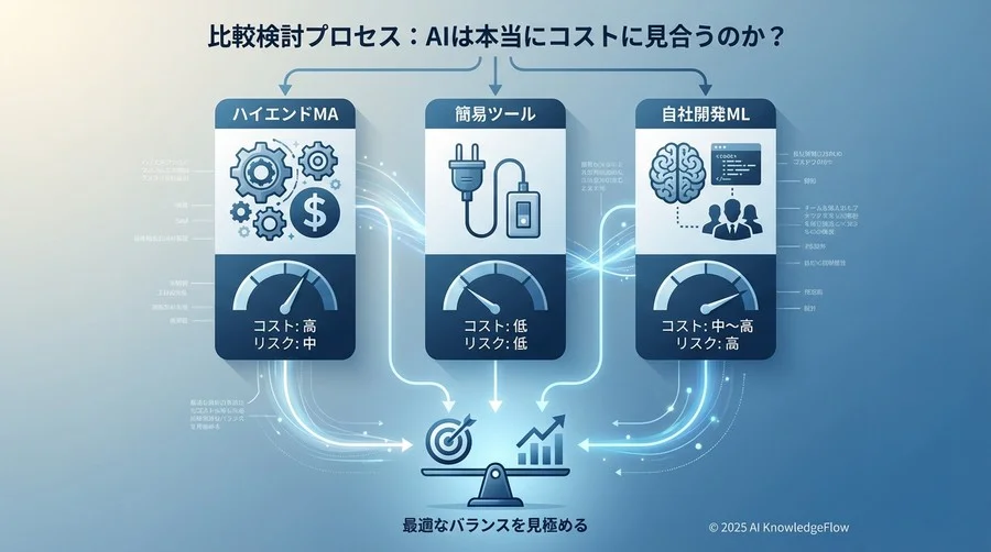 比較検討プロセス：AIは本当にコストに見合うのか？ - Section Image