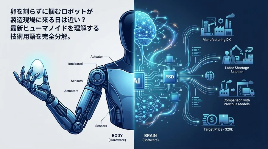 Tesla Optimus Gen 2徹底解剖：製造現場DXを変える「身体」と「頭脳」の正体