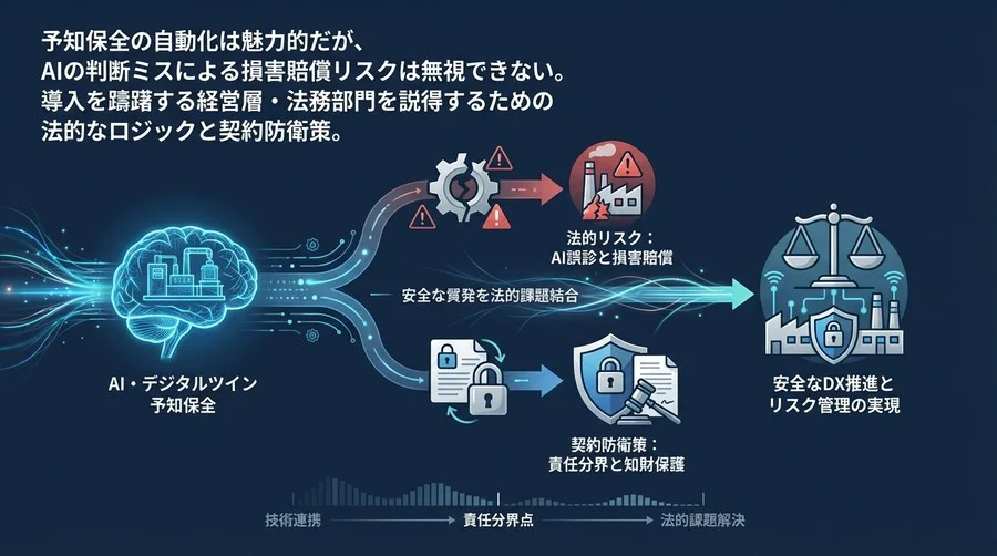 デジタルツイン予知保全の法的リスクと契約防衛策：AI誤診の責任所在と損害賠償から自社を守る実務ガイド