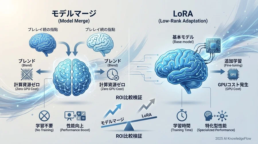 検証：計算資源ゼロの「モデルマージ」vs 学習させる「LoRA」 - Section Image