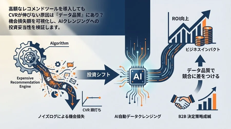 レコメンド精度が頭打ち？アルゴリズムより「データ品質」に投資すべき経済的理由とROI分析