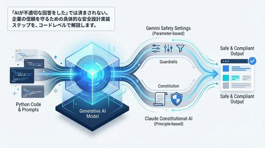 企業AIの信頼を守る安全実装ガイド：GeminiのガードレールとClaudeの憲法設計【Pythonコード付】
