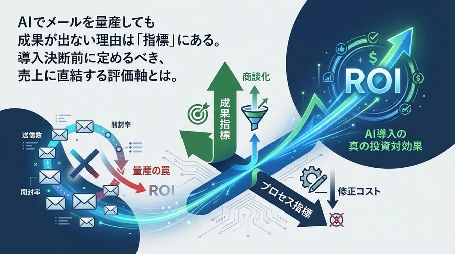 生成AIメールのROIは「送信数」で測るな。経営を説得する成果指標と修正コスト計算式