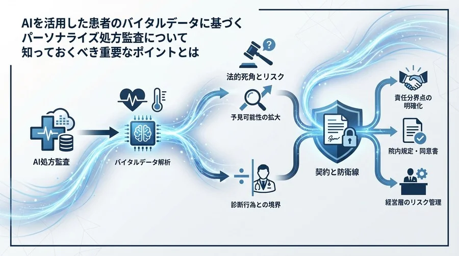 AI処方監査の法的死角：バイタルデータ活用が招く責任リスクと契約の防衛線